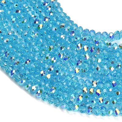 Electroplate Glass Beads Strands GL-CBAA615-03E-1