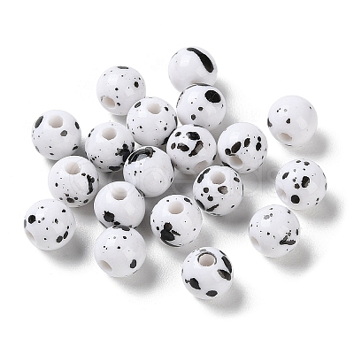 Printed Opaque Acrylic Round Beads LS-ACRP-P001-01A-01-1