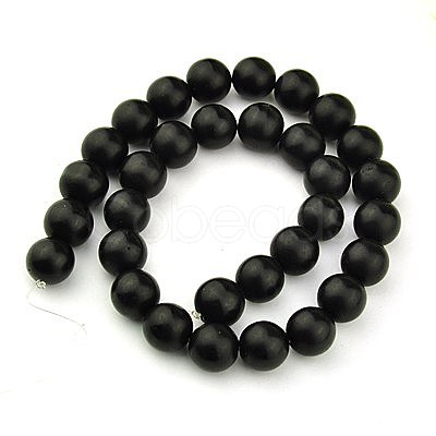 Synthetic Black Stone Beads Strands G-G508-4MM-1