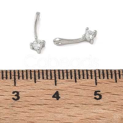 Brass Pave Clear Cubic Zirconia Charms CU-CBA9FFD-11P-08-1