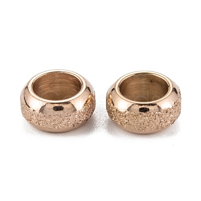 Ion Plating(IP) Frosted 201 Stainless Steel European Beads X-STAS-B020-13RG-1