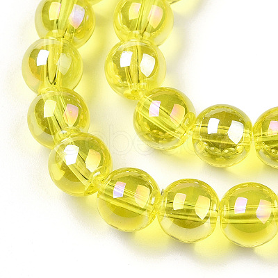 Electroplate Transparent Glass Beads Strands GLAA-T032-T8mm-AB12-1