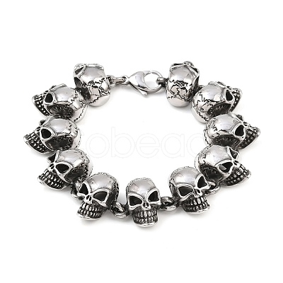 Halloween 304 Stainless Steel Link Chain Bracelets BJEW-D379-20C-AS-1