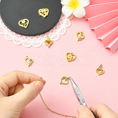 8Pcs 8 Styles 304 Stainless Steel Pendants STAS-CJ0003-44-1