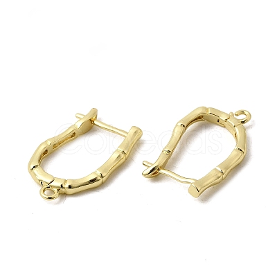 Bamboo Brass Hoop Earring Findings KK-A289-06G-1