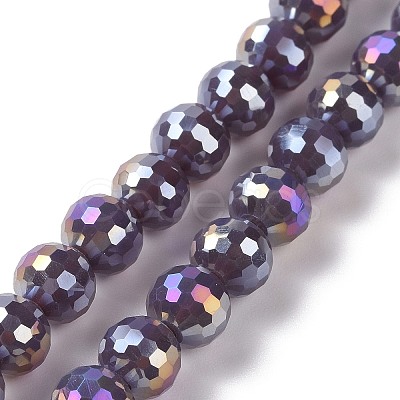 Electroplate Glass Beads Strands GLAA-E036-13C-1