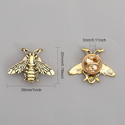 CHGCRAFT 12Pcs Alloy Bees Lapel Pin JEWB-CA0001-36AG-1