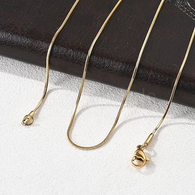 Ion Plating(IP) 304 Stainless Steel Snake Chains Necklaces STAS-F094-24G-1