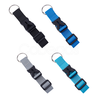 4Pcs 4 Style Nylon Adjustable Add-A-Bag Luggage Strap & Polyester Luggage Straps FIND-PH0007-06-WH-1