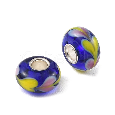 Lampwork & Brass Core European Beads LAMP-P019-01P-01-1