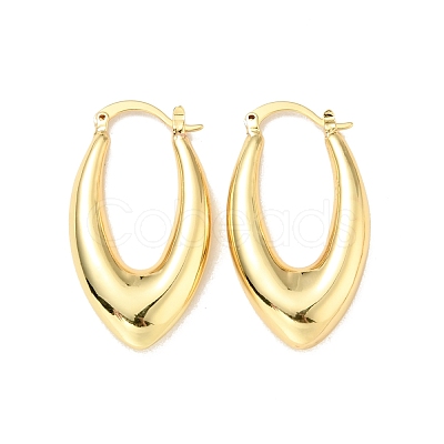 Rack Plating Brass Chunky Hoop Earrings for Women EJEW-G288-35E-G-1