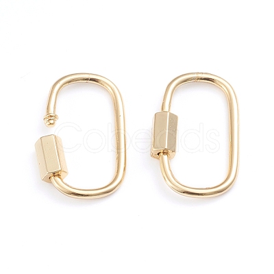 Brass Screw Carabiner Lock Charms X-ZIRC-I041-05G-1