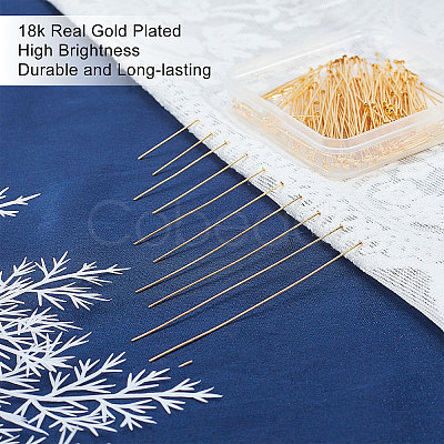 CREATCABIN 200Pcs 5 Style Brass Flat Head Pins KK-CN0001-13-1