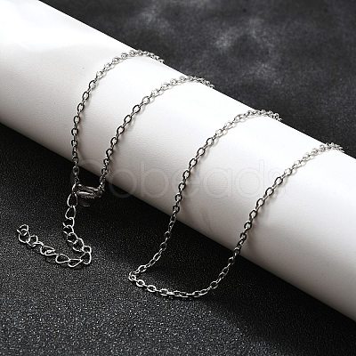 Non-Tarnish 304 Stainless Steel Cable Chain Necklace STAS-T040-PJ204-50-1