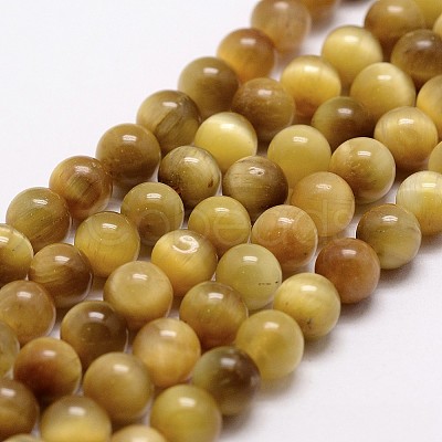 Natural Tiger Eye Bead Strands G-G735-23-6mm-03-1
