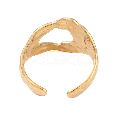 304 Stainless Steel Textured Open Cuff Rings RJEW-C095-08A-G-1