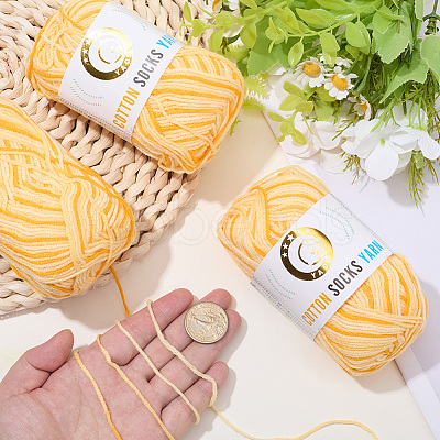 3 Skeins 3-Ply Cotton Sock Yarn YCOR-DJ0001-06C-1