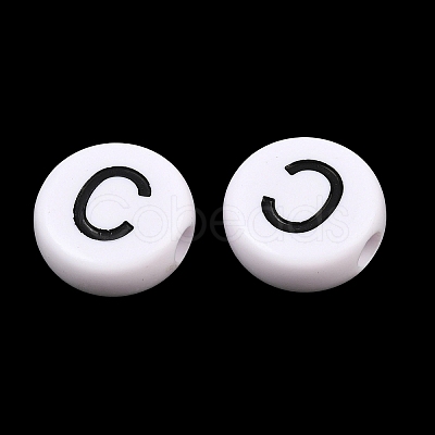 Opaque White Acrylic European Beads AC-CBA3BDD-01C-1
