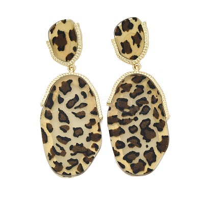 Alloy acrylic Dangle Stud Earrings EJEW-M074-01G-01-1