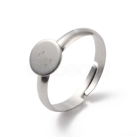 Non-Tarnish 304 Stainless Steel Pad Ring Settings X-STAS-K278-11B-P-1