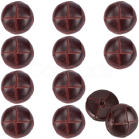 12Pcs 1-Hole Cowhide Shank Buttons BUTT-CL0001-06A-1