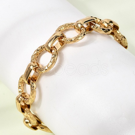 304 Stainless Steel Link Chain Bracelets for Women BJEW-P388-02A-G-1