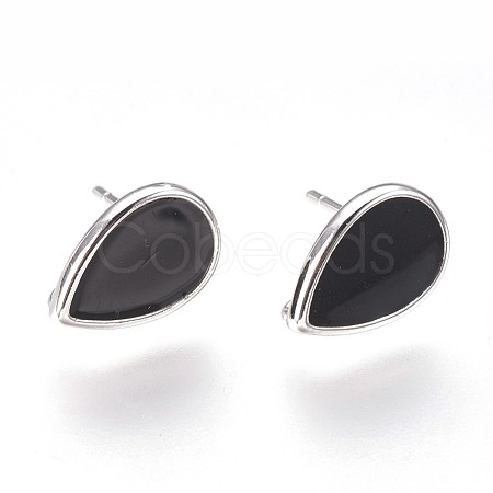 Brass Stud Earring Findings KK-P153-21P-01-NF-1
