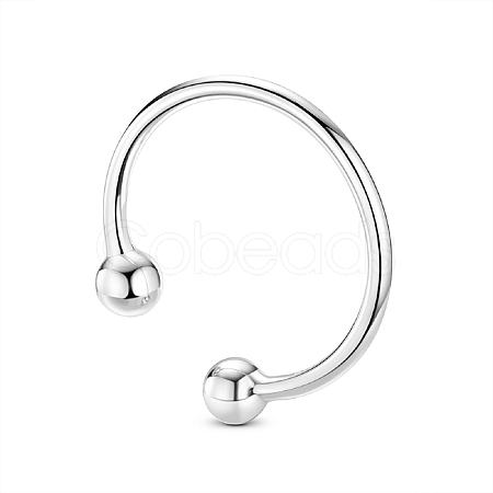 SHEGRACE Simple Rhodium Plated 925 Sterling Silver Torque Cuff Rings JR95A-02-1