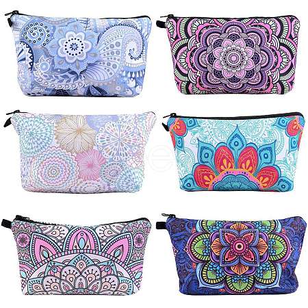 6Pcs 6 Colors Polyester Tarp Zip Cosmetic Pouches ABAG-SZ0001-25-1
