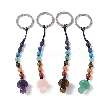 7 Chakra Gemstone Beads Keychain KEYC-F036-01-1