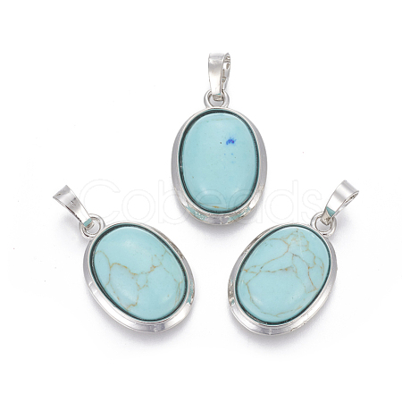 Synthetic Turquoise Pendants G-L512-D11-1