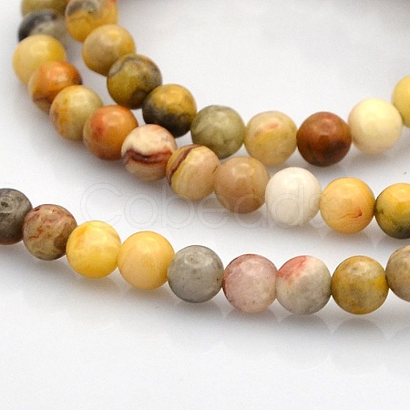 Natural Crazy Lace Agate Round Beads Strands G-N0120-16-4mm-1