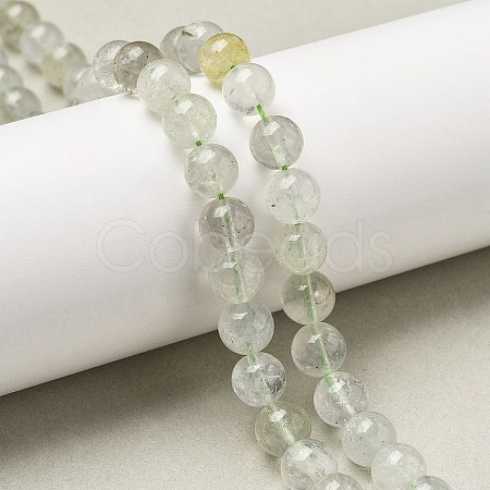 Natural Green Beryl Beads Strands G-F787-01-8mm-1