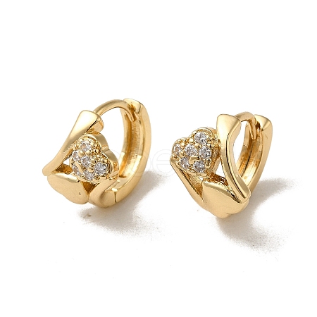 KC Gold Plated Brass Micro Pave Cubic Zirconia Hoop Earring EJEW-L271-01KCG-08-1