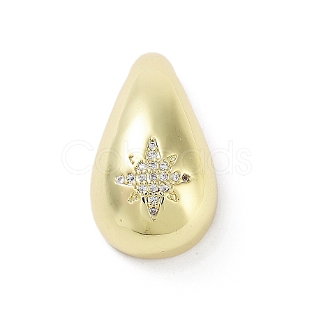 Rack Plating Brass Micro Pave Clear Cubic Zirconia Pendants KK-H474-18G-11-1