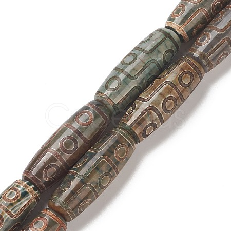Tibetan Style 9-Eye dZi Beads Strands G-O057-05B-1