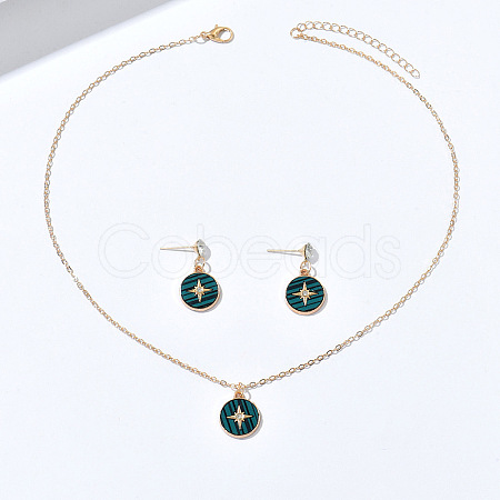 Zinc Alloy Crystal Rhinestone & Acrylic Pendant Necklaces & Stud Dangle Earrings Sets WGD1CBB-05-1