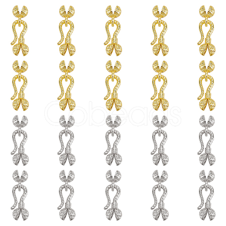 20Pcs 2 Colors Brass Hook and S-Hook Clasps KK-ME0002-92-1