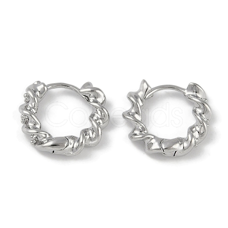Brass Hoop Earrings EJEW-L292-001P-1