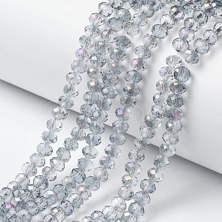Electroplate Transparent Glass Beads Strands EGLA-A034-T2mm-F10-1