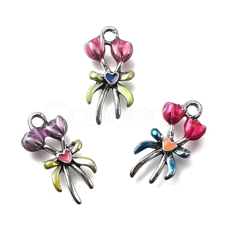 Alloy Enamel Pendants ENAM-P260-03C-AS-1