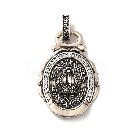 Rack Plating Brass Micro Pave Cubic Zirconia with Sea shell Pendants KK-Q795-15A-AS-1