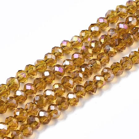 Electroplate Glass Beads Strands X-EGLA-R048-2mm-24-1