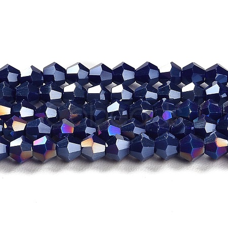 Opaque Solid Color Electroplate Glass Beads Strands GLAA-F029-P4mm-A10-1