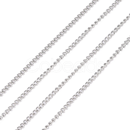 Non-Tarnish 3.28 Feet 304 Stainless Steel Curb Chains X-CHS-R008-04-1