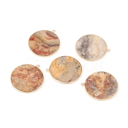 Natural Crazy Agate Pendants G-E526-10K-1