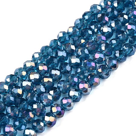 Electroplate Glass Beads Strands EGLA-A044-T4mm-B27-1