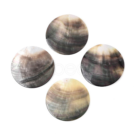 Natural Black Lip Shell Pendants BSHE-T014-41C-1