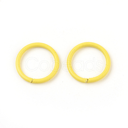 Spray Painted Iron Open Jump Rings X-IFIN-F149-B05-1
