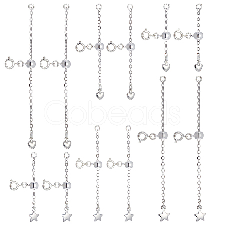 12Pcs 6 Styles Brass Ends with Chain FIND-NB00003-1